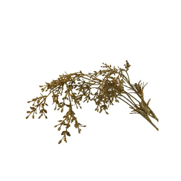 Glittery Gold Artificial Floral Branches For Holiday Decor Centerpiece Crafts - Picture 6 of 9